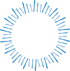 青いインク風タッチの丸いフレームのベクター素材