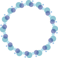 水玉のような青い丸いフレームのベクター素材