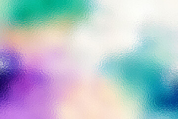 Holographic texture. Rainbow foil. Iridescent, background. Holo gradient. Hologram shine effect. Pearlescent metal sparkly surface for design prints. Pastel color. Neon wallpaper. 
