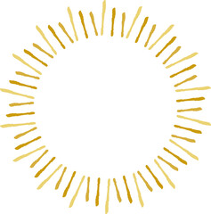 金色のインク風タッチの丸いフレームのベクター素材