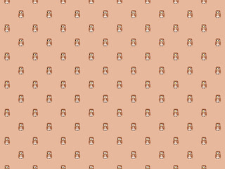 Pixel tawny or brown owl background - high res 4k seamless pattern