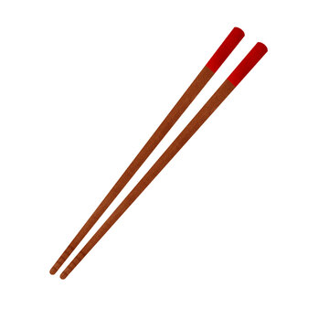 chopsticks on white background