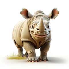 3d cartoon cute rhino