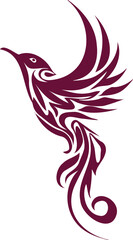 Obraz na płótnie Canvas Vector flat design showcasing an abstract-style bird silhouette symbol