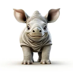 Selbstklebende Fototapeten 3d cartoon cute rhino © avivmuzi