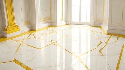 Premium Marble Tiles and Flooring Design in exclusive yellow pattern with 8k Regulation