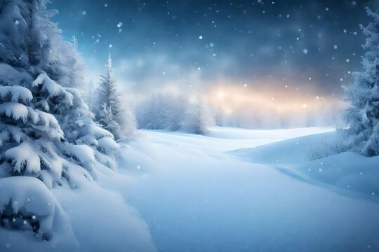 Empty snowy winter christmas background © Arqumaulakh50