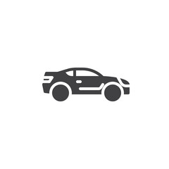 Coupe car side view vector icon