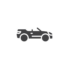 Cabriolet car side view vector icon