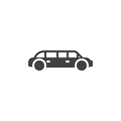 Limousine car side view vector icon