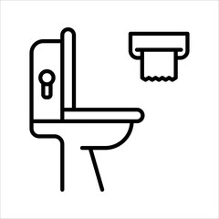 Fototapeta premium Toilet cleaning linear icon. Thin line illustration. Bathroom cleaning. vector illustration on white background