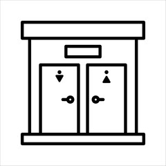 Mobile portable bio toilet outline icon. vector illustration on white background