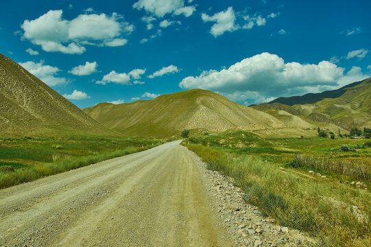 Mountain plateau, road to Kazarman,  Kyrgyzstan