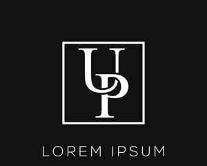 Alphabet letter 'UP' Logo Design Illustration Template