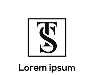 Alphabet letter 'TS' Logo Design Illustration Template