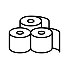 Toilet paper roll line icon, outline vector sign, vector illustration on white background