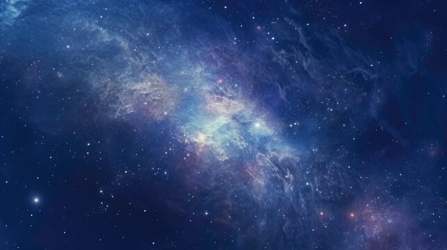 A vast galaxy with stars, planets, and a mesmerizing cosmic nebula, suitable for sci-fi or space-themed designs.