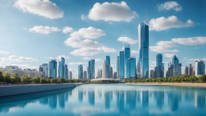Fototapeta premium Cityscape Rhythms: Dynamic Skylines