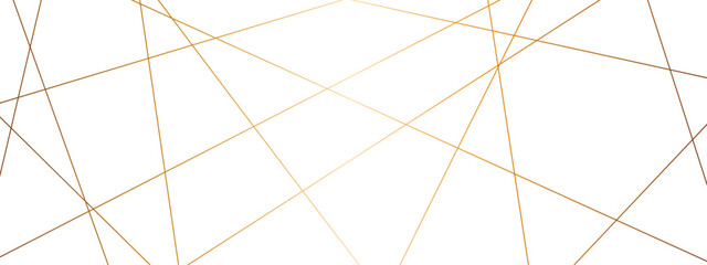 Obraz premium Abstract luxury gold lines with many squares and triangles shape background. Geometric random chaotic lines background.