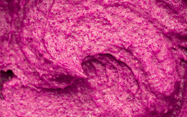 Berry yoghurt ice cream. Smoothies from fresh fruits and berries. Ice cream texture. Delicious sweet dessert close-up as a background.