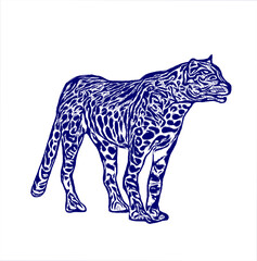 sketch of a tiger with a transparent background