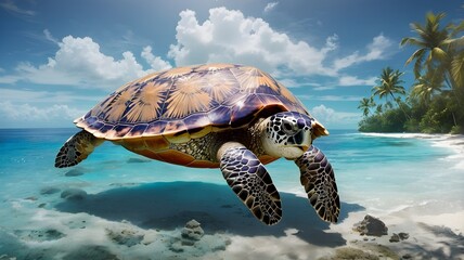 turtle in the sea