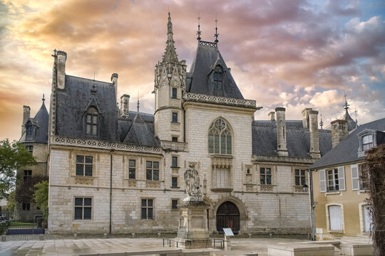 Bourges, medieval city in France, the Jacques Coeur mansion in the historical center
