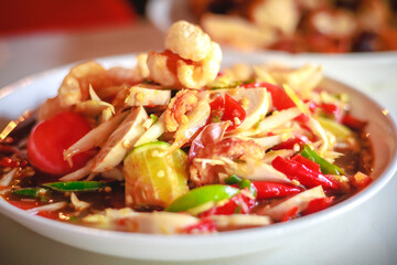 Thai food very spicy "Papaya salad"