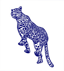 sketch of a tiger with a transparent background