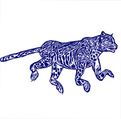 sketch of a tiger with a transparent background