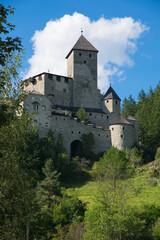 Fototapeta na wymiar View of Castle Taufers in Campo Tures. Valle Aurina near Brunico, South Tyrol in Italy