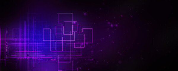 2d illustration Abstract futuristic electronic circuit technology background
