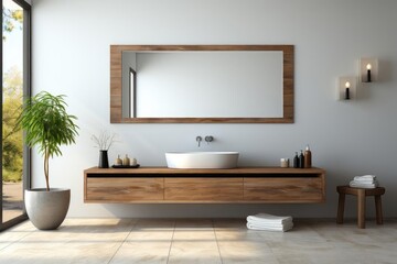 minimalist hospitality bathroom with serene and understated luxury