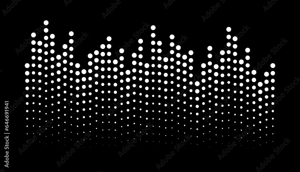 Wall mural White grunge halftone dots gradient texture background. Black and white circle dots pattern. Spotted vector illustration