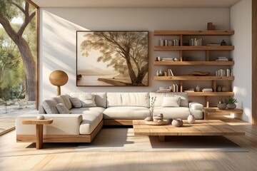 Fototapeta na wymiar minimalist hospitality home study with serene and understated luxury