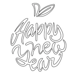 happy new year art line and vector
