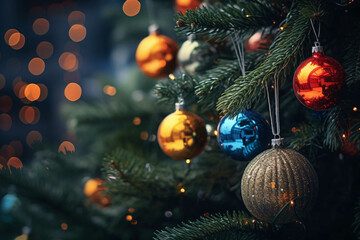 Christmas tree decoration, closeup view