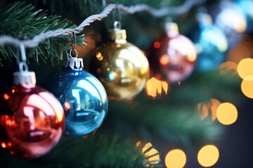 Christmas tree decoration, closeup view