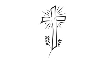 Christian line art design for print or use as banner, poster, photo overlay, apparel design