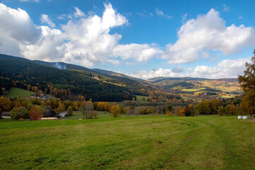 Landscape in the national park Sumava in Czech Republic - 646694330