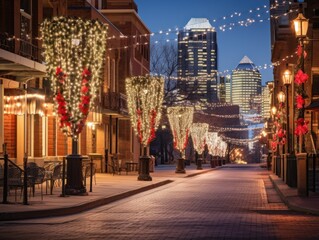 Fototapeta premium christmas tree in the city at night