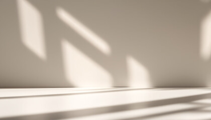 Minimal abstract background for product presentation. Shadow and light from windows on plaster wall. The backdrop for product presentation, Product showcase background wall.