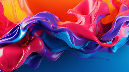 Obraz premium 3d rendering of abstract wavy background. Colorful liquid flow