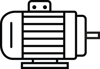 black Electric motor icon. industrial dc electromotor symbol with editable stroke. suitable for mobile app, and website UI design. Trendy line motor icon isolated on transparent background.