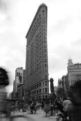 the iconic flatiron building in Manhattan New York in black and white