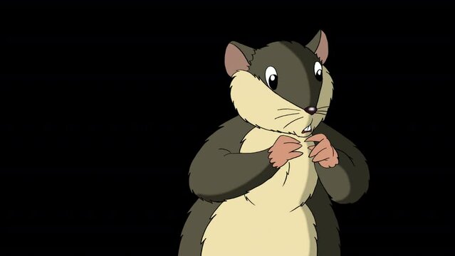 Field mouse gets scared alpha matte
