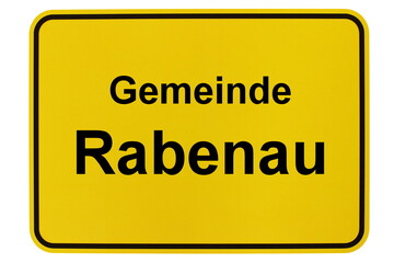 Illustration eines Ortsschildes der Gemeinde Rabenau in Hessen