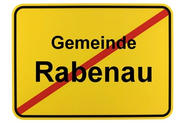 Illustration eines Ortsschildes der Gemeinde Rabenau in Hessen