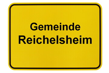 Illustration eines Ortsschildes der Gemeinde Reichelsheim in Hessen