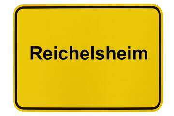 Illustration eines Ortsschildes der Gemeinde Reichelsheim in Hessen